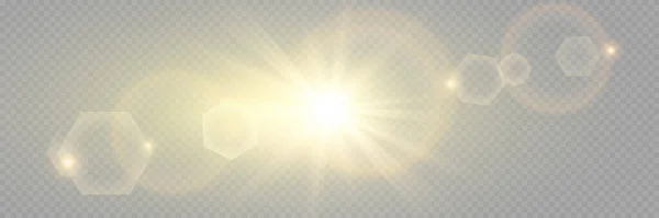 Luce Incandescente Bianca Esplode Uno Sfondo Trasparente Particelle Polvere Magica — Vettoriale Stock
