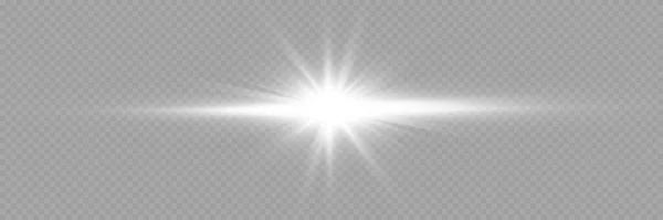Wit Gloeiend Licht Explodeert Een Transparante Achtergrond Gloeiende Magische Stofdeeltjes — Stockvector