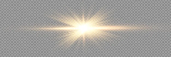 Vit Glödande Ljus Exploderar Transparent Bakgrund Mousserande Magiska Dammpartiklar Ljus — Stock vektor