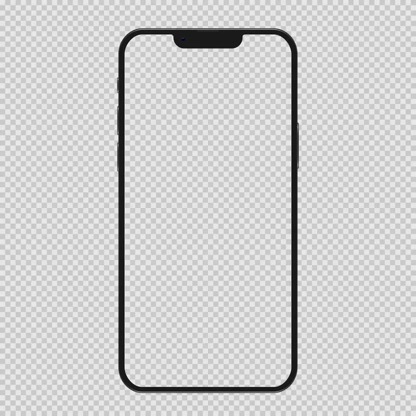 stock vector Realistic black smartphone mockup isolated on transparent background. Vector illustration.