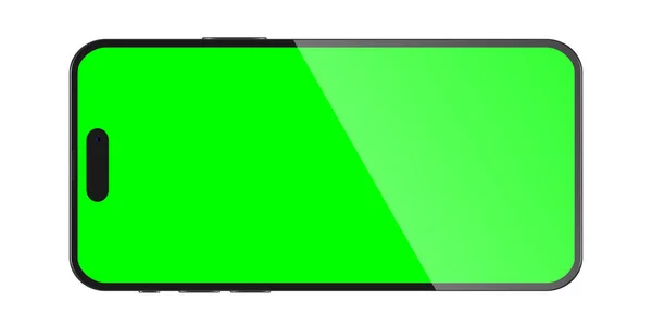 Mockup Smartphone Preto Realista Isolado Fundo Transparente Ilustração Vetorial — Vetor de Stock