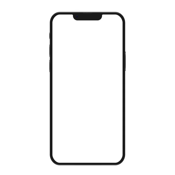 Realistische Schwarze Smartphone Attrappe Isoliert Auf Transparentem Hintergrund Vektorillustration — Stockvektor