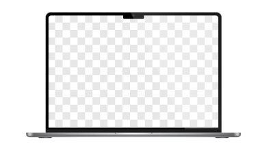 Şeffaf Ekranlı Gerçekçi Karanlık Defter izole edildi. Dizüstü bilgisayar. Ekranı Aç. Proje ve Sunum İçin Kullanılabilir. Boş Aygıt Modeli. Grupları ve katmanları ayırın. Kolayca Düzenlenebilir Vektör...