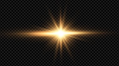 Vektör şeffaf güneş ışığı özel lens ışık efekti. PNG