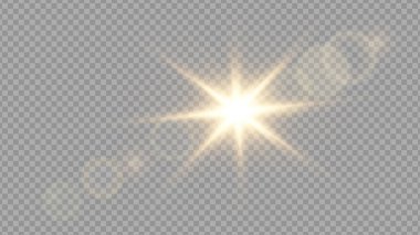 Vektör şeffaf güneş ışığı özel lens ışık efekti. PNG