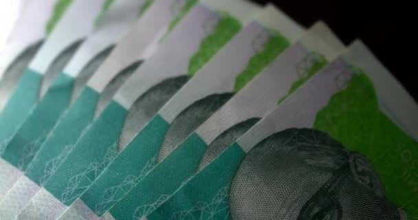 Kolumbiai Készpénz Peso Számlák Kolumbiai Bankjegyek Lezárása Cop — Stock videók