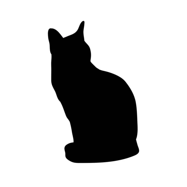 座席黒猫アブストラクトシルエット アイコン ロゴベクトルイラスト — ストックベクタ