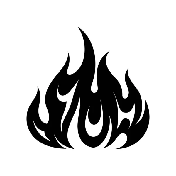 Flamme Feu Boule Feu Silhouette Grunge Tatouage Conception Illustration Clipart — Image vectorielle