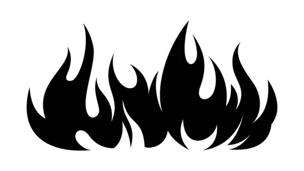 Flame Fire Fielball Silhouette Grunge Tattoo Design Clipart — 스톡 벡터
