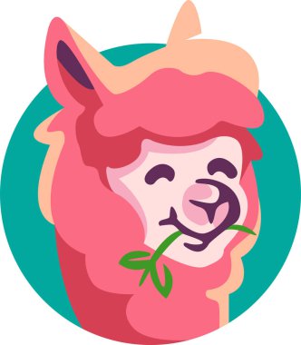Bir Alpaca 'nın kafasının logoya uygun bir görüntüsü.