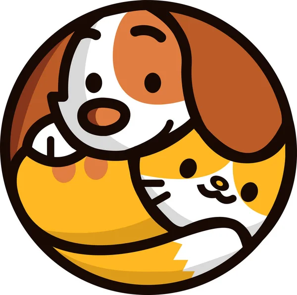 Bir evcil hayvan dükkanının logosuna uygun kedi ve köpek tasviri