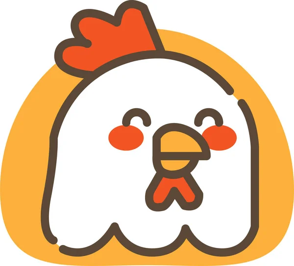 Εικονίδιο Σχήμα Κεφαλιού Κοτόπουλου Που Φαίνεται Αστείο — Διανυσματικό Αρχείο