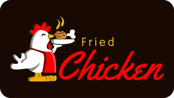 Kızarmış tavuk taşıyan bir tavuk güzel bir logo olur.
