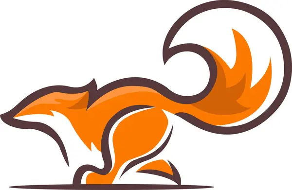 Fox Shilouette Быстро Бежит — стоковый вектор