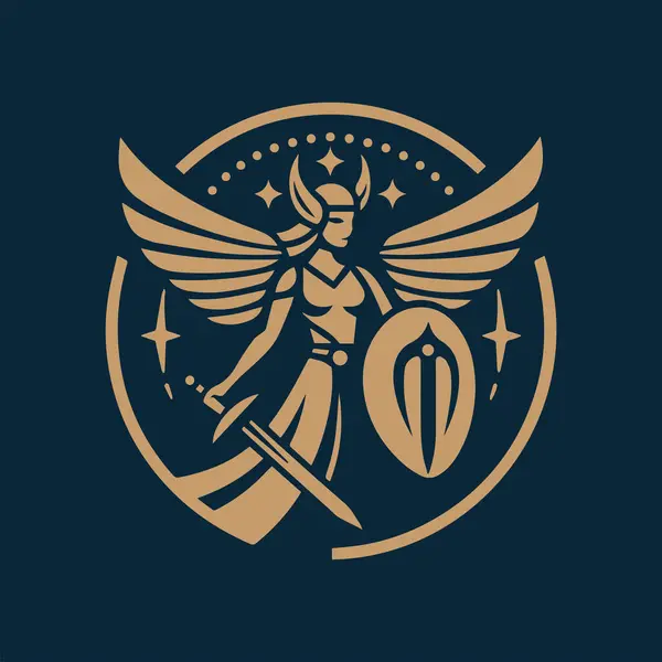 Basit ve zarif şirket için Valkyrie monokrom logosu