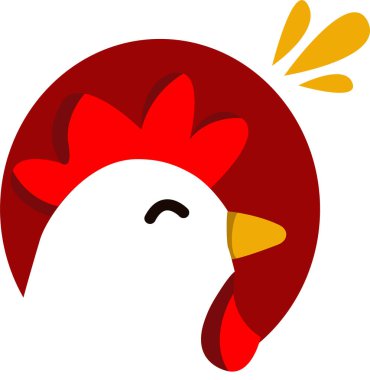 Tavuk kafası çizimi kızarmış tavuk işi için uygun.