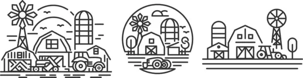 Set Icon farm black outline