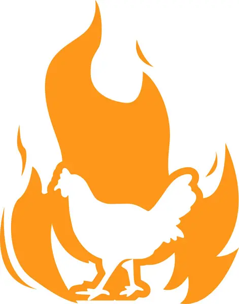 Hot Chicken Monochrome Simple Logo