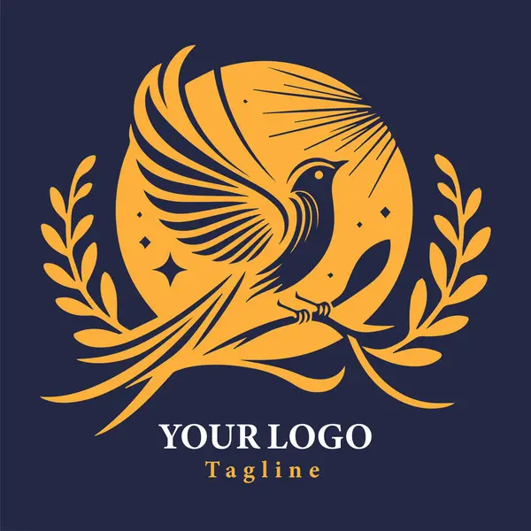 Altın kuş logosu kuşlar hakkında şirket veya iş logoları için uygundur
