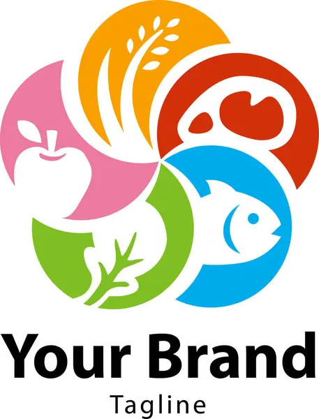 Sağlıklı besin içeren bir sembol için logo