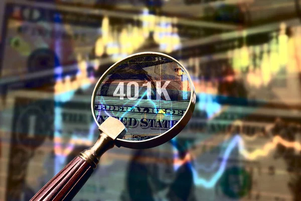 Plano 401K Notas Dólar — Fotografia de Stock