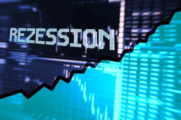 Finansiell Graf Och Recession Inskription Tyska För Bakgrund — Stockfoto
