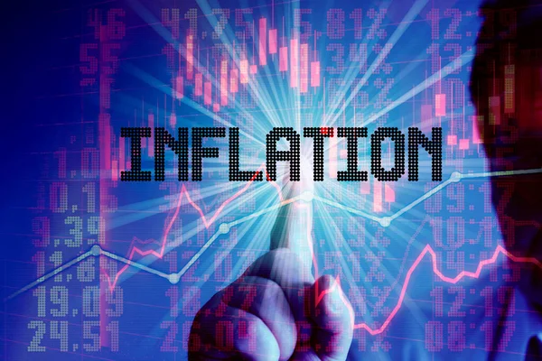 Arkaplan Için Finansal Grafik Enflasyon Yazılımı — Stok fotoğraf