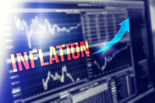 Grafico Finanziario Iscrizione Inflazione Sfondo Foto Stock