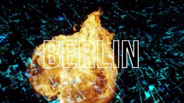 Berlin, patlama ve itfaiye ve polisten mavi ışıklar.
