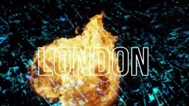 Londra, patlama ve itfaiye ve polisten mavi ışıklar.