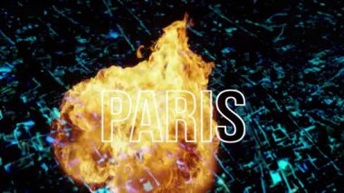 Paris, patlama ve itfaiye ve polisten mavi ışıklar.