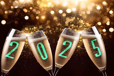 Havai fişekler, şampanya ve 2025 yılına kadeh kaldıralım.