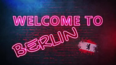  Eski duvar ve neon Berlin 'e hoş geldiniz