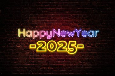 Bir neon 2025 yılının başlangıcını sembolize eder.