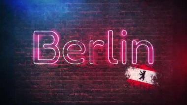 Eski duvar ve neon Berlin