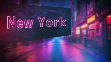 Neon lambalı cadde ve Neon Yeni İş
