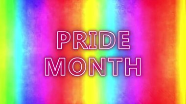  Gökkuşağı arka planında Gurur Ayı sloganı