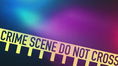 Polis arabasının mavi ışıkları ve Suç Mahalli Çapraz Bant Yok