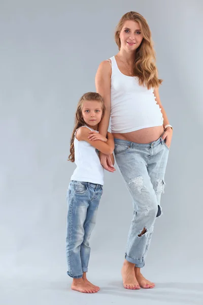 Mujeres Embarazadas Chica Feliz —  Fotos de Stock