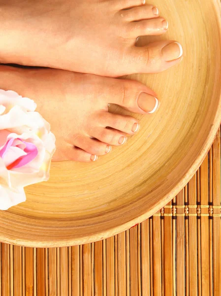 Care Beautiful Woman Legs Floor — Stock Photo, Image