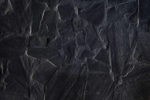 Fekete Palakő Fal Textúra — Stock Fotó