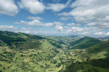 Green valley in Valles Pasiegos, Cantabria, Spain