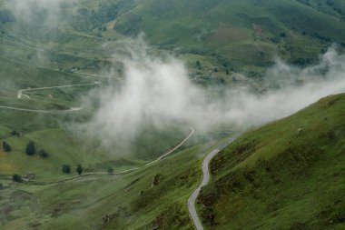 Curvy mountain road in Cantabria, Spain