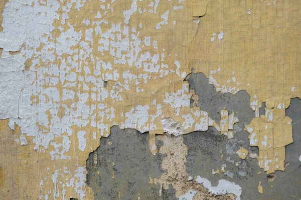 Szczegóły Starej Malowanej Ściany Resztkami Płatkujących Warstw Farby Tło Grunge — Zdjęcie stockowe