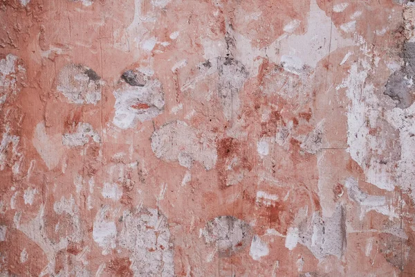 Detail Old Pink Wall Refurbishing Scraps Removed Plaster Coating Grunge — Stock Photo, Image