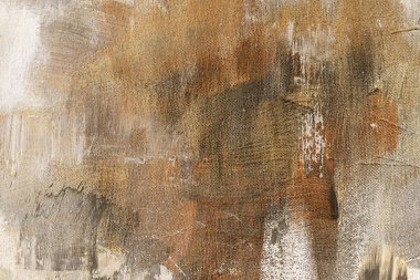 Tuval üzerinde dünyevi renkli soyut akrilik tablo, grunge arkaplan