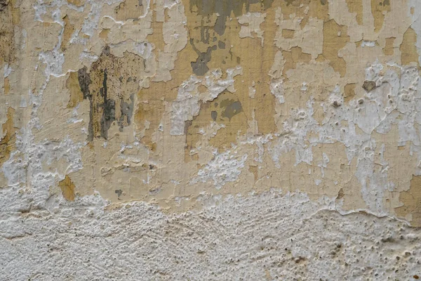 Detail Der Alten Bemalten Wand Mit Fetzen Abplatzender Farbschichten Grunge — Stockfoto
