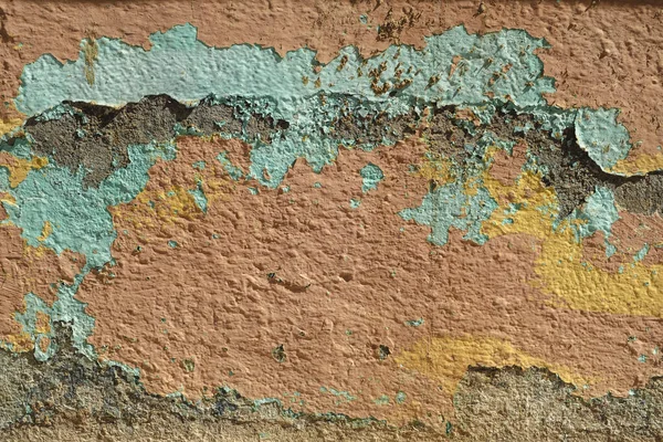 Szczegóły Pastelowych Kolorowych Płatków Farb Starej Wietrznej Ścianie Grunge Backkround — Zdjęcie stockowe