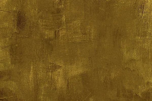 Golden Painted Background Canvas Abstract Painting Detail — Stock Photo, Image