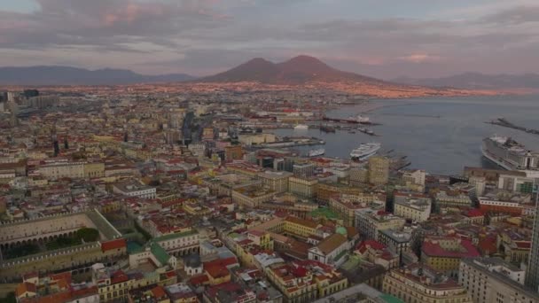 Veduta Aerea Panoramica Dei Borghi Urbani Intorno Porto Della Città — Video Stock